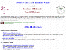 Tablet Screenshot of bvmtc.math.tamu.edu