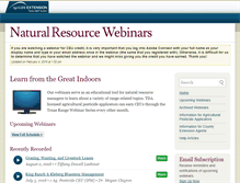 Tablet Screenshot of naturalresourcewebinars.tamu.edu