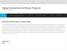 Tablet Screenshot of dhcertificate.tamu.edu